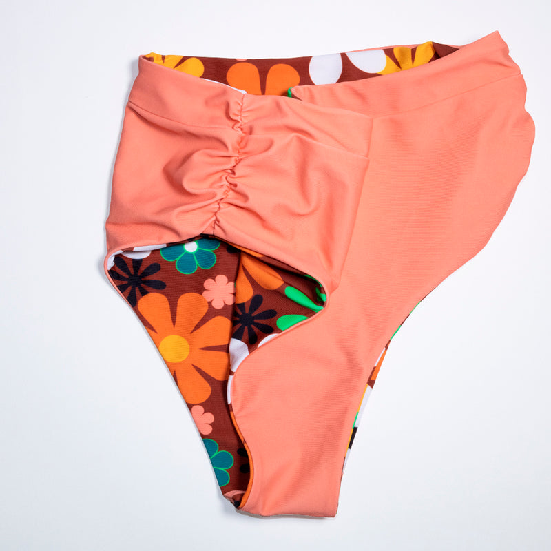 HIPPY LOVE REPREVE® "Reversible" High Waist Runch Bikini Bottom