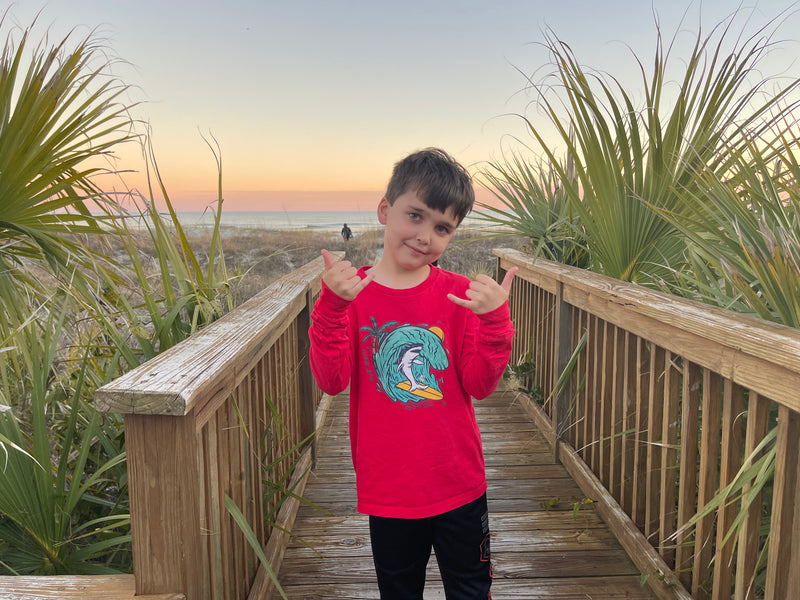 SURF SHARK Youth Long Sleeve Tee - PLAY SALTY 